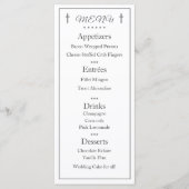 Menu Mariage monogramme catholique classique (Devant)