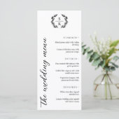 Menu Mariage Monogramme Couronne de Laurier Typographie (Debout devant)