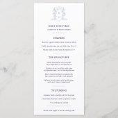 Menu Mariage monogramme de cime violet foncé argenté (Dos)