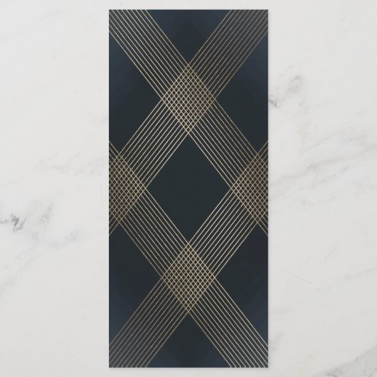 Menu Mariage Monogramme de la marine classique (Dos)