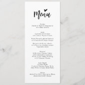 Menu Mariage Monogramme de script de coeur romanti (Devant)