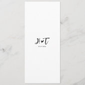 Menu Mariage Monogramme de script de coeur romanti (Dos)