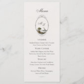 Menu Mariage Monogramme de Style Campagnard Français Vi (Devant)