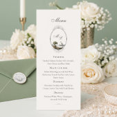 Menu Mariage Monogramme de Style Campagnard Français Vi