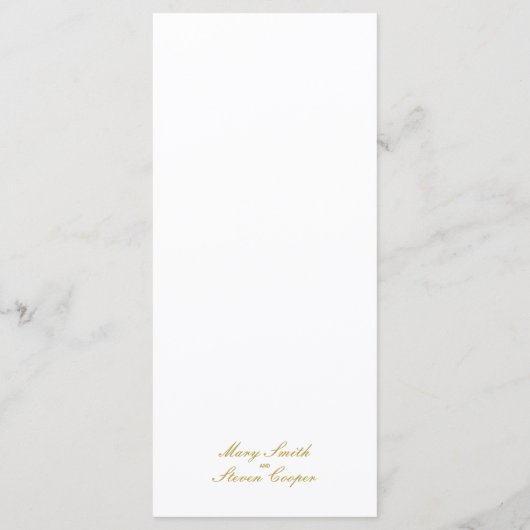 Menu Mariage Monogramme doré (Dos)