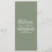 Menu Mariage Monogramme Élégant Script Branch (Dos)