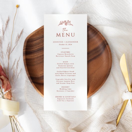 Menu Mariage Monogramme en terre cuite