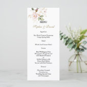 Menu Mariage Monogramme Fleurs Or Rose Charm (Debout devant)