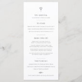 Menu Mariage monogramme gris blanc (Dos)