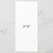 Menu Mariage Monogramme minimaliste moderne (Dos)