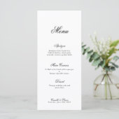 Menu Mariage Monogramme minimaliste moderne (Debout devant)