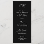 Menu Mariage Monogramme minimaliste moderne