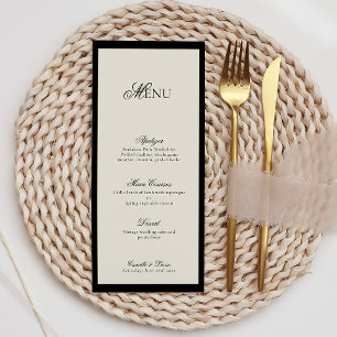 Menu Mariage Monogramme minimaliste moderne