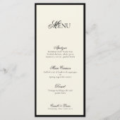 Menu Mariage Monogramme minimaliste moderne (Devant)
