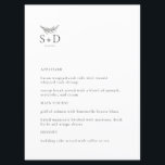 Menu Mariage Monogramme moderne noir et blanc<br><div class="desc">Il s'agit d'un menu moderne blanc et noir mariage, qui ajoutera une touche d'élégance à votre décor de mariage. Tout le texte est modifiable, il suffit de cliquer sur "Personnaliser ce modèle". Des articles similaires comme des cartes de lieux, des numéros de table et des panneaux de mariage sont également...</div>