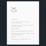 Menu Mariage Monogramme moderne noir et blanc<br><div class="desc">Il s'agit d'un menu moderne blanc et noir mariage, qui ajoutera une touche d'élégance à votre décor de mariage. Tout le texte est modifiable, il suffit de cliquer sur "Personnaliser ce modèle". Des articles similaires comme des cartes de lieux, des numéros de table et des panneaux de mariage sont également...</div>
