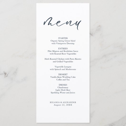 Menu MARIAGE Monogramme nautique Vagues océaniques (Devant)