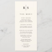 Menu Mariage Monogramme noir & écrin classique (Devant)