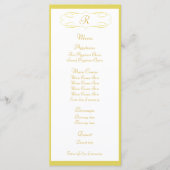 Menu Mariage Monogramme Or (Devant)