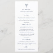 Menu Mariage monogramme ovale bleu foncé (Dos)