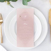Menu Mariage Monogramme rose Rose doré classique
