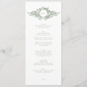 Menu mariage monogramme traditionnel de couronnes verte (Devant)