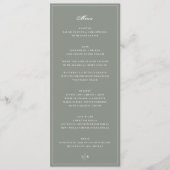 Menu Mariage Monogramme Vert Sauge Cadre Premium (Devant)