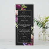 Menu Mariage Moody Floral foncé (Debout devant)