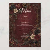 Menu Mariage Moody Gothic Dark Academia (Devant)