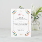 Menu Mariage Motif classique complexe de géométrie vint (Debout devant)