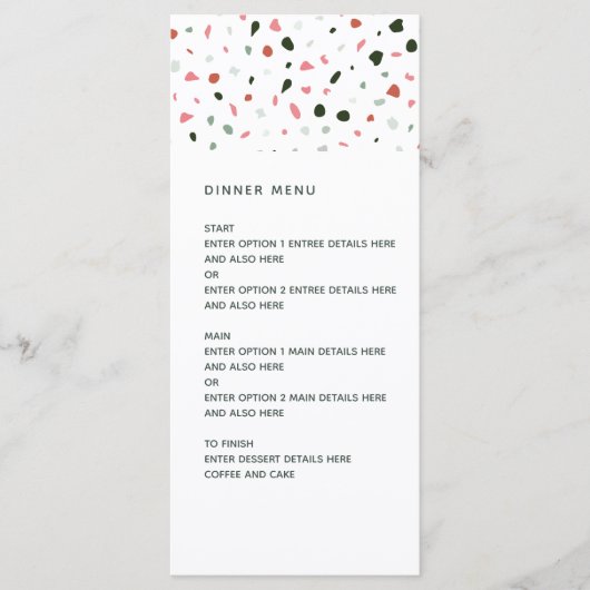 Menu Mariage Motif Terrazzo moderne (Devant)