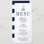 Menu Mariage Nautical Sailboat (Devant / Derrière)