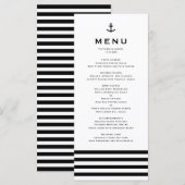 Menu Mariage Naution Moderne Noir et Blanc (Devant / Derrière)