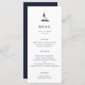 Menu Mariage nautique du phare d'aquarelle (Devant / Derrière)