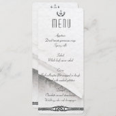 Menu Mariage Nautique Gris Et Blanc (Devant / Derrière)