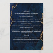 Menu Mariage Navy et Agate Dorée (Dos)