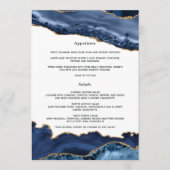 Menu Mariage Navy et Agate Dorée (Devant)