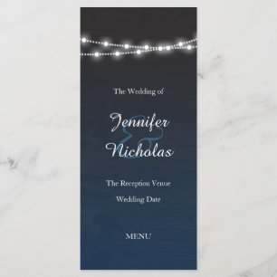 Menu Mariage Night Lights Marine Blue Ombre