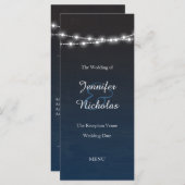 Menu Mariage Night Lights Marine Blue Ombre (Devant / Derrière)