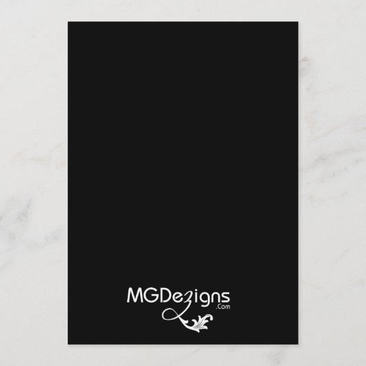 menu mariage noir (Dos)