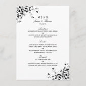 Menu Mariage noir & blanc Élégant (Devant)