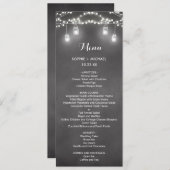 Menu mariage Noir Blanc Lumières (Devant / Derrière)
