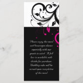 Menu Mariage noir + blanc Magenta Reverse (Dos)