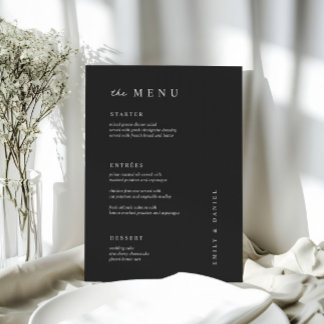 MENU Mariage noir&blanc minimal