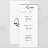 Menu Mariage noir blanc minimaliste moderne (Devant / Derrière)