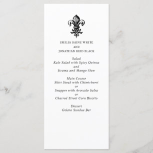 Menu Mariage noir blanc moderne