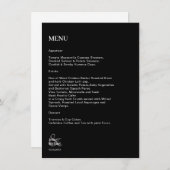 Menu Mariage noir blanc moderne (Devant / Derrière)