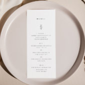 Menu Mariage noir & blanc simple feuille