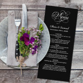 Menu Mariage noir élégant
