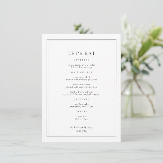 Menu Mariage noir et blanc (Debout devant)